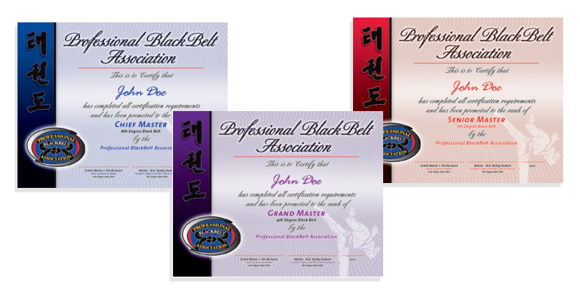 PBBA Instructor Certificates